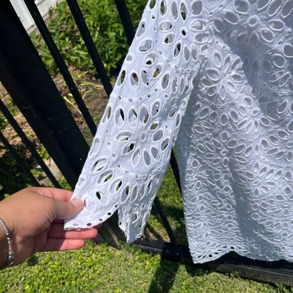 Ann Taylor Scalloped Eyelet Cotton Dress NWT - Picture 4 of 8